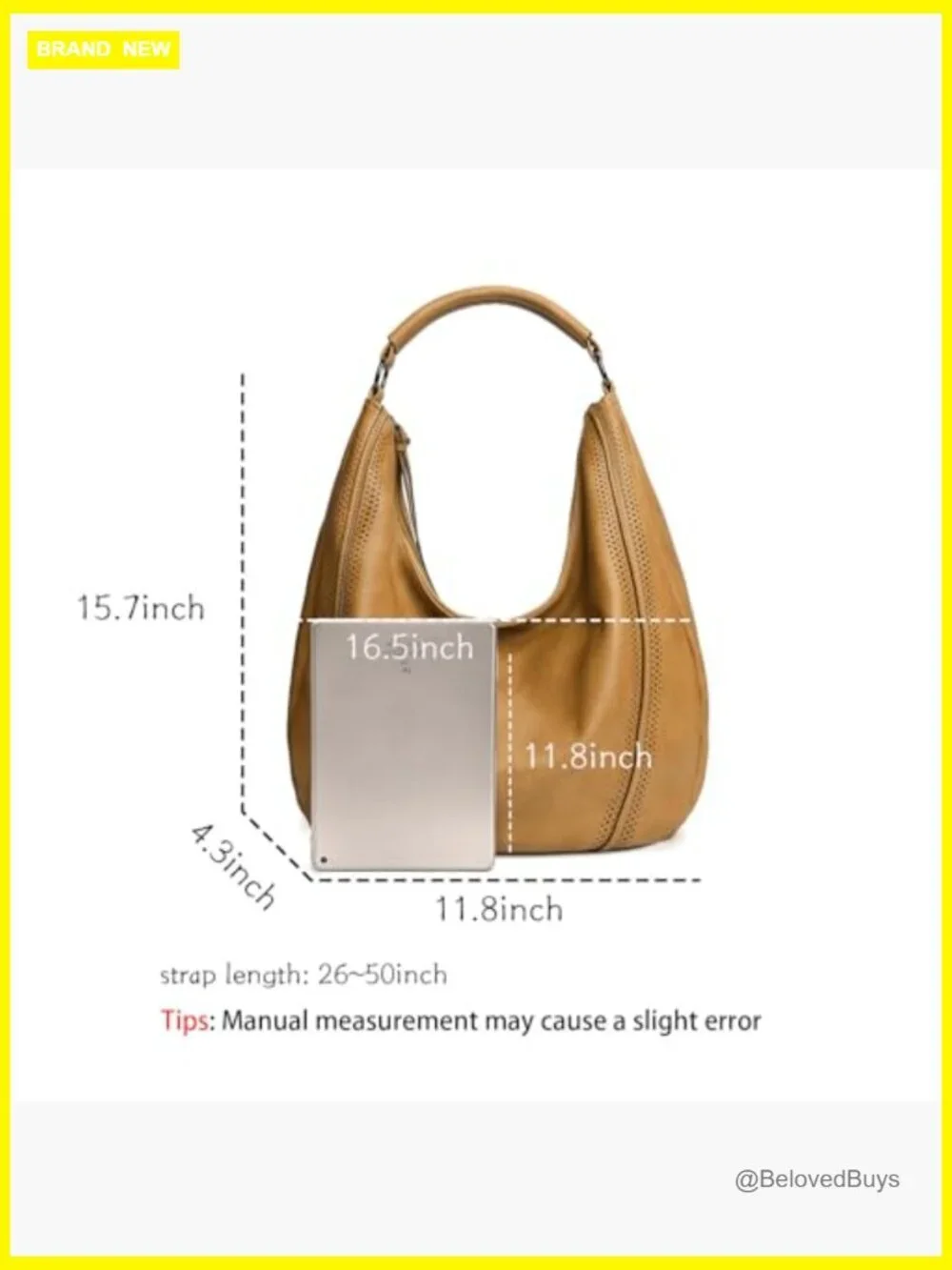 Hobo Shoulder Bag Soft Leather Tote Purse with Adjustable Crossbody Strap